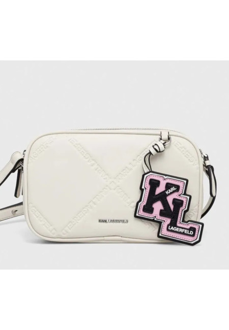 Сумочка молочного кольору з екошкіри Karl Lagerfeld 