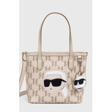 Сумочка бежева Karl Lagerfeld з екошкіри