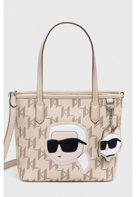 Сумочка бежева Karl Lagerfeld з екошкіри
