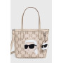 Сумочка бежева Karl Lagerfeld з екошкіри