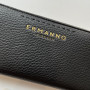 Гаманець чорний жіночий з екошкіри Ermanno