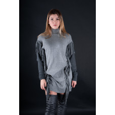 Сіре трикотажне плаття Pinko з бахромою art 152