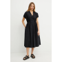 Бавовняна чорна сукня Max Mara Weekend Blasone