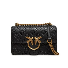 Сумка Pinko Love Bag чорна з витисненим логотипом
