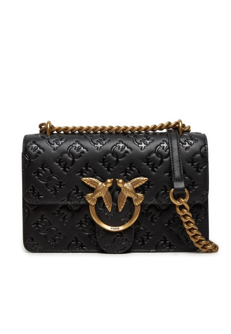 Сумка Pinko Love Bag чорна з витисненим логотипом