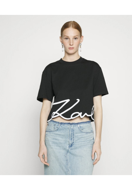 Футболка чорна signature Karl Lagerfeld 