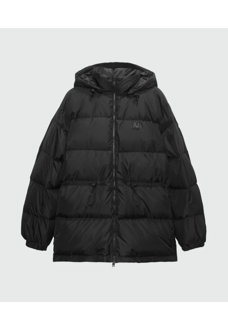 Пуховик із чорного матового нейлону MSGM