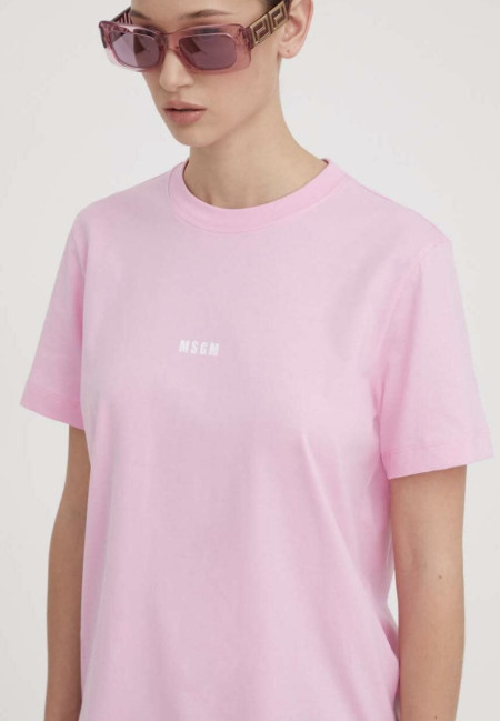 Бавовняна рожева футболка MSGM