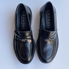 Лофери чорні шкіряні Casadei