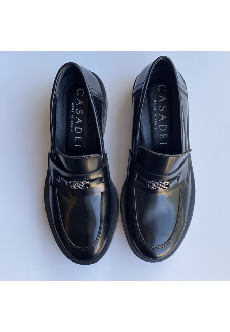 Лофери чорні шкіряні Casadei