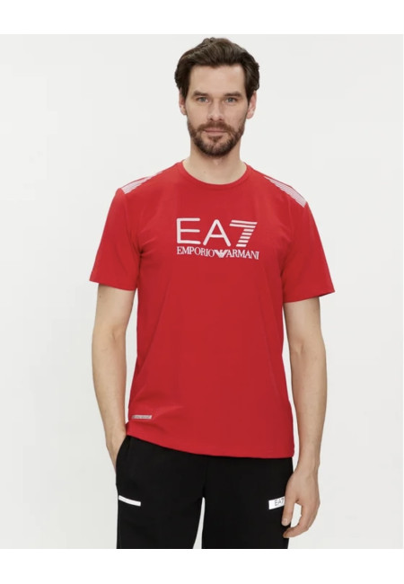 Червона футболка з принтом Armani EA7