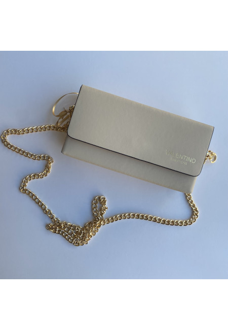 Молочний клатч шкіряний Valentino Bags