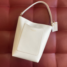 Біла шкіряна сумка бочонок Valentino Bags