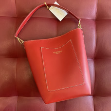 Червона шкіряна сумка бочонок Valentino Bags